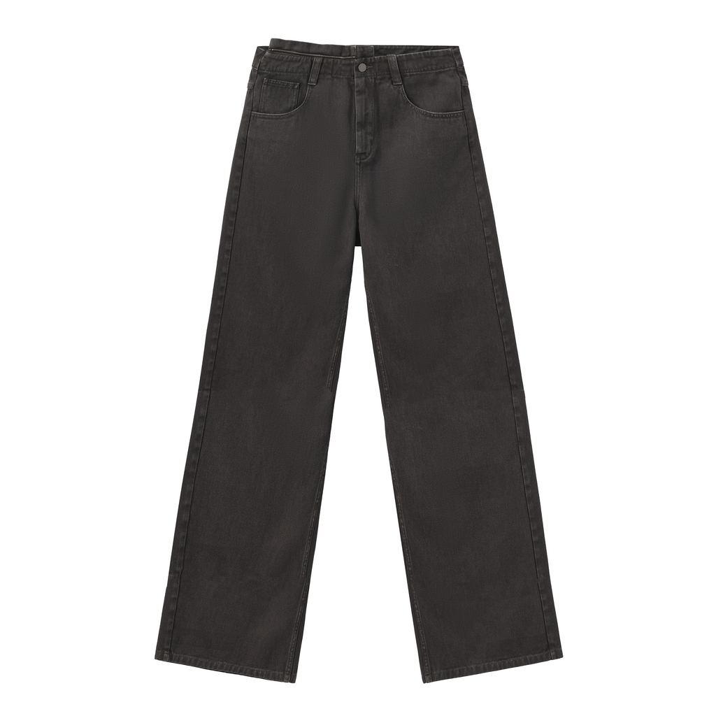 Paneled Jeans With Metal Zipper Waist