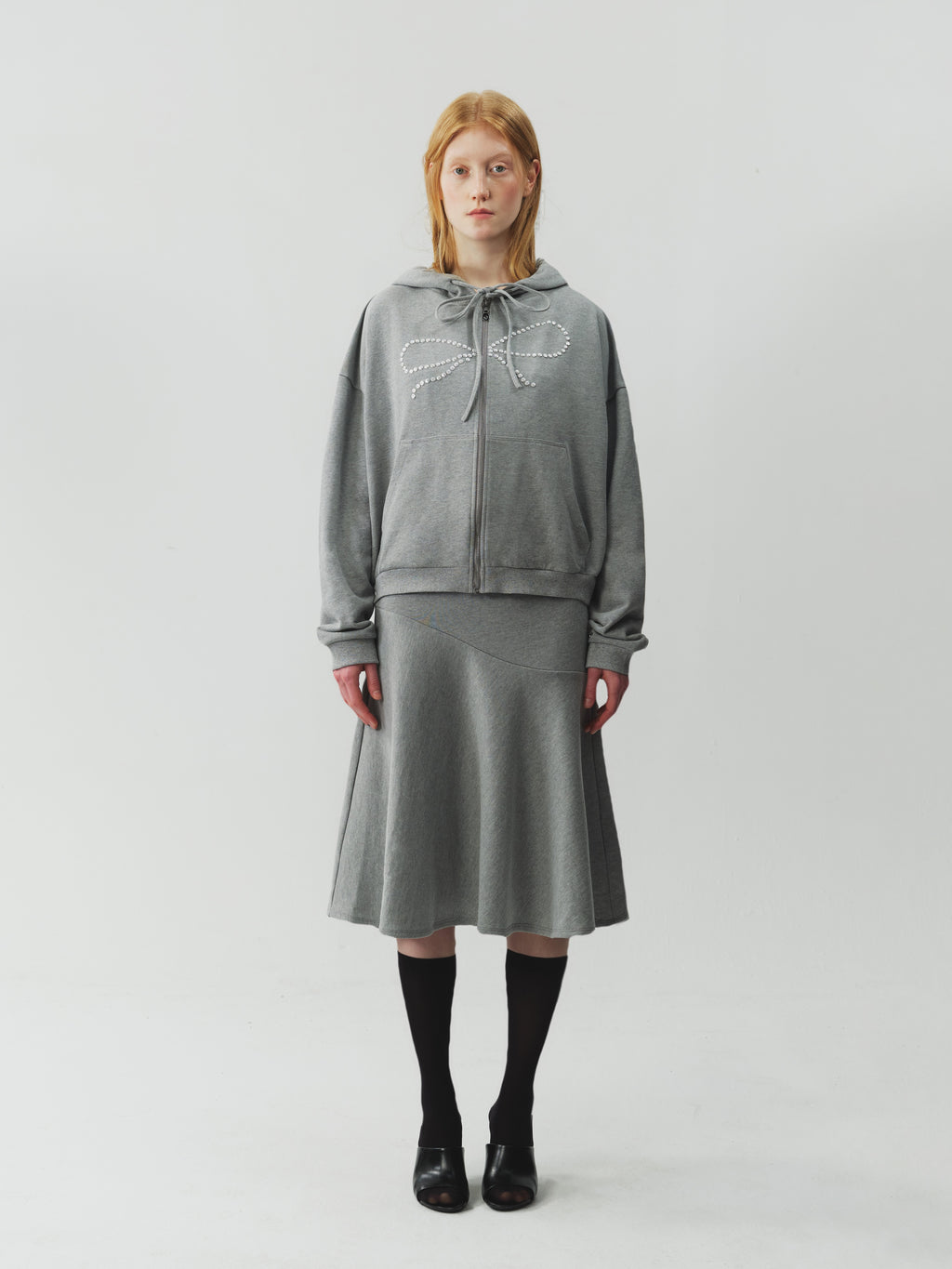 Gray Asymmetrical Cut Skirt