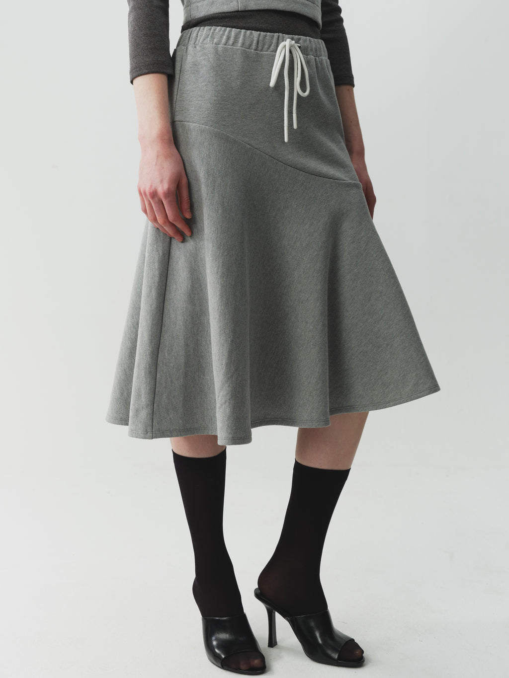 Gray Asymmetrical Cut Skirt