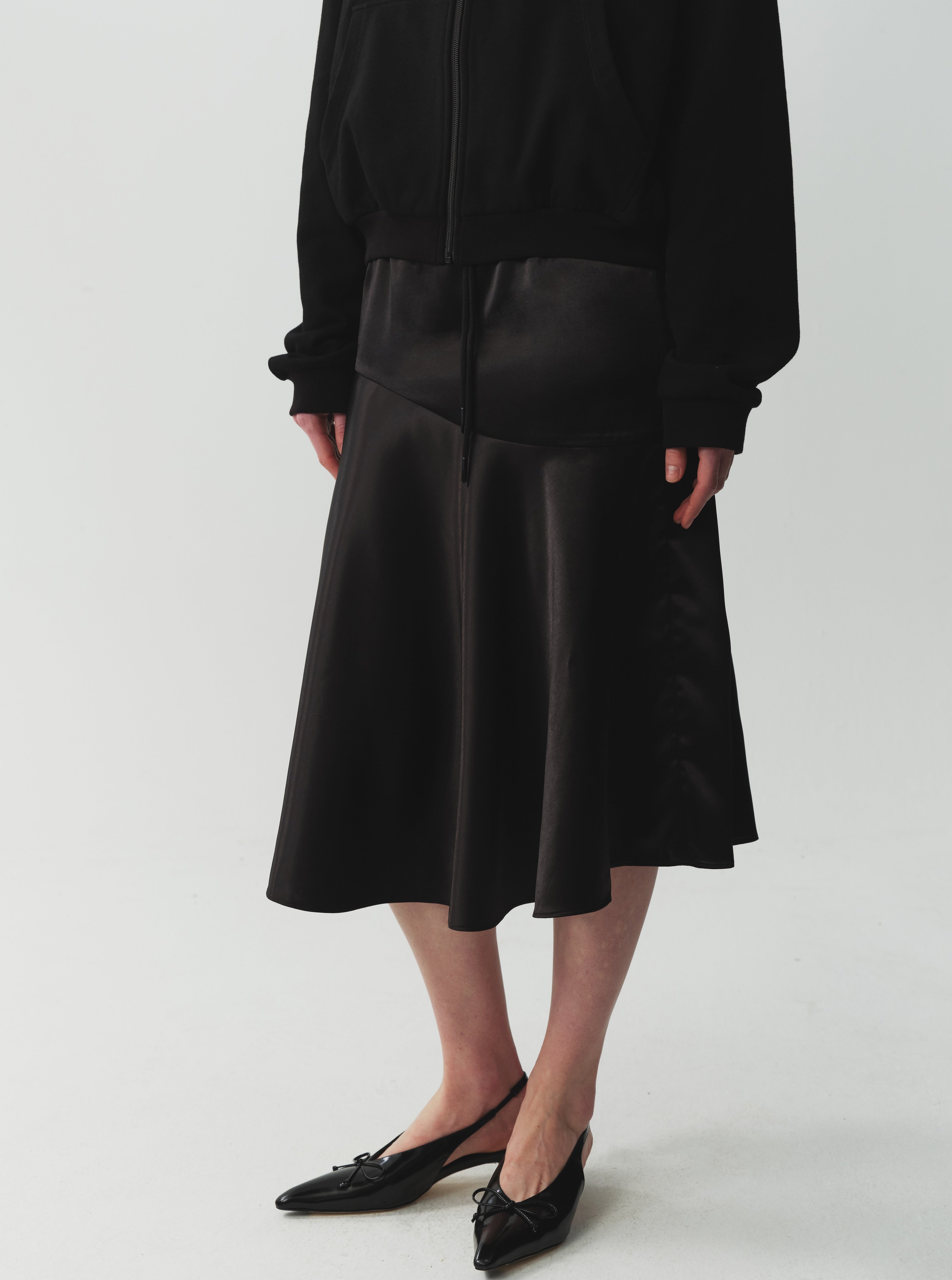 Black Asymmetrical Cut Skirt