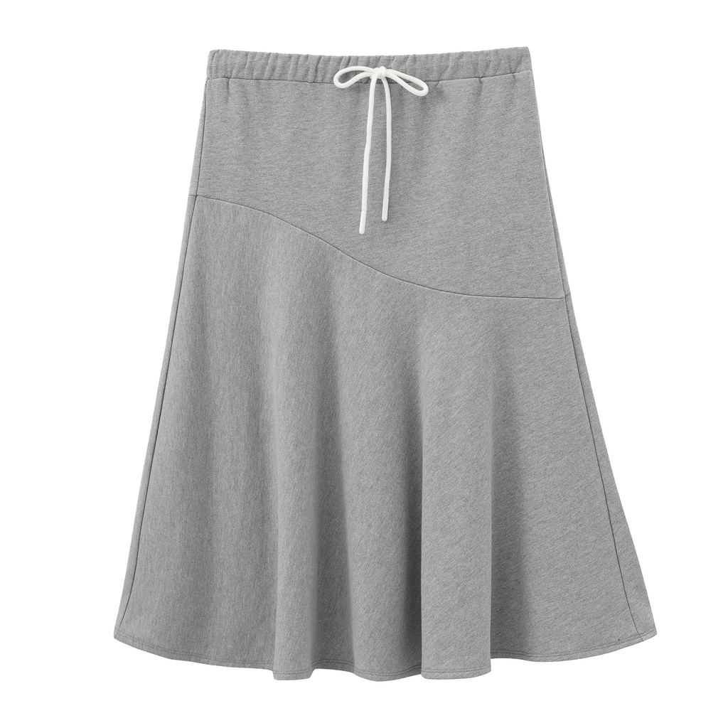 Gray Asymmetrical Cut Skirt