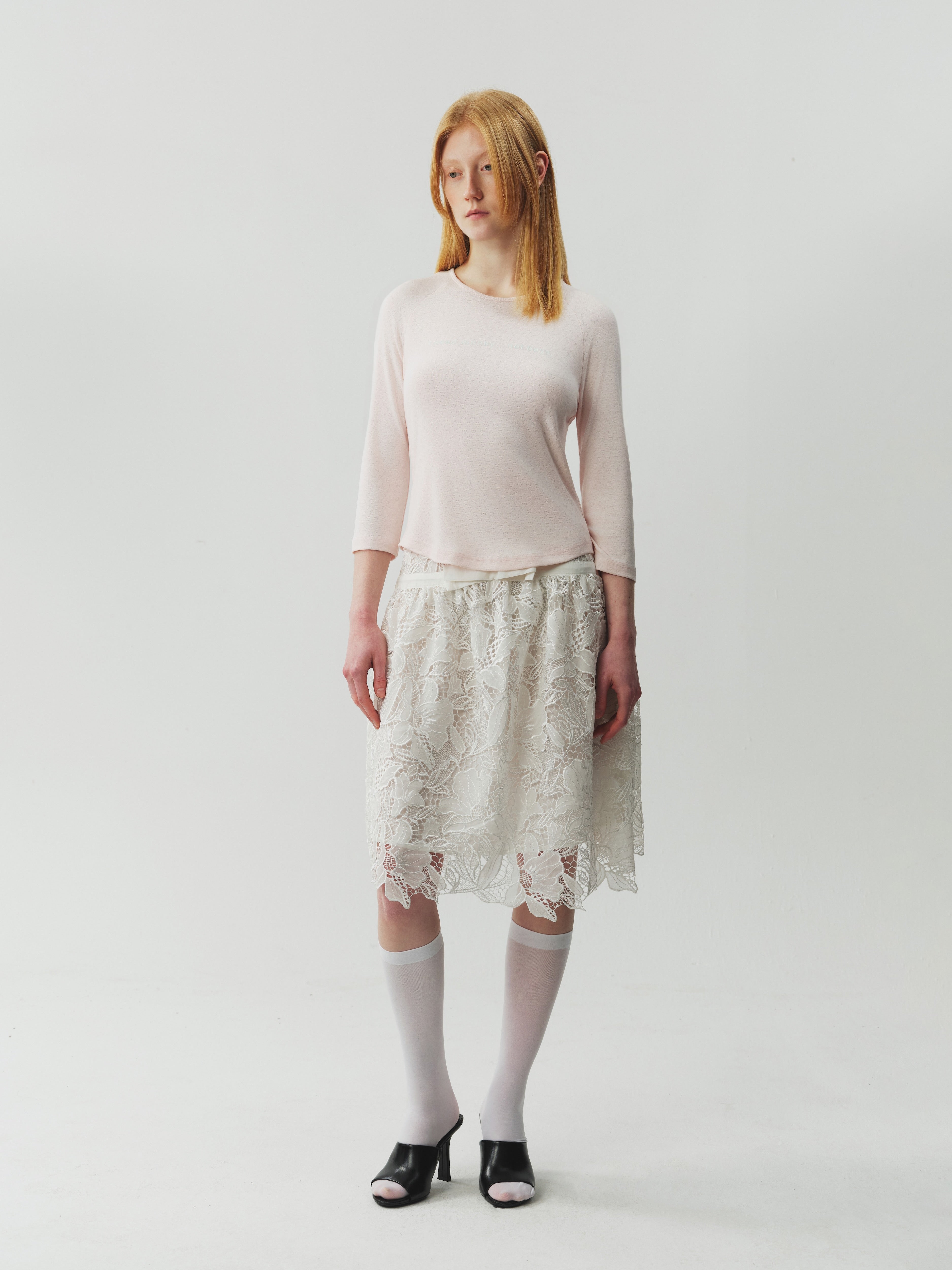 Lace Skirt with Cut-Out Detail