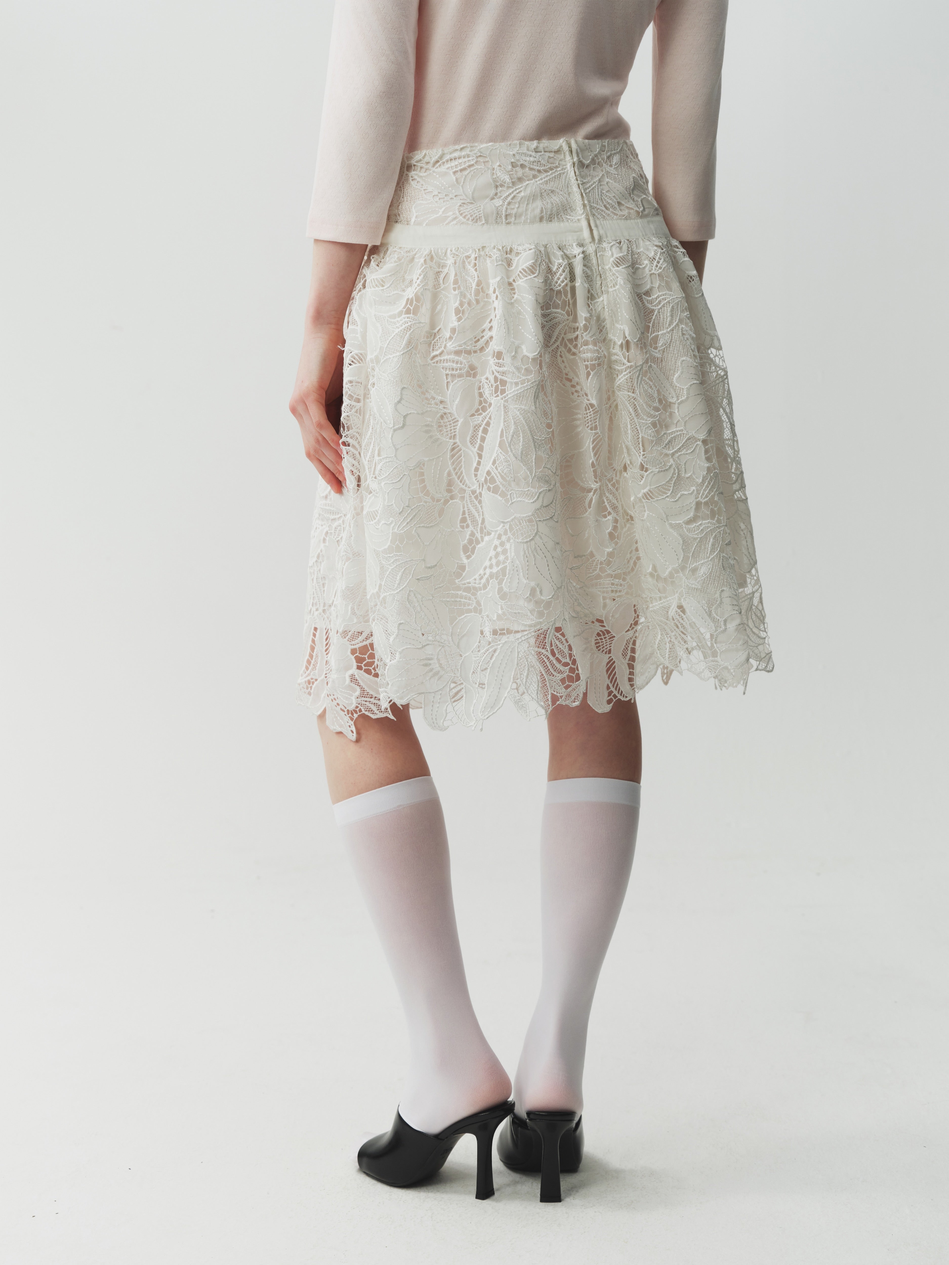 Lace Skirt with Cut-Out Detail