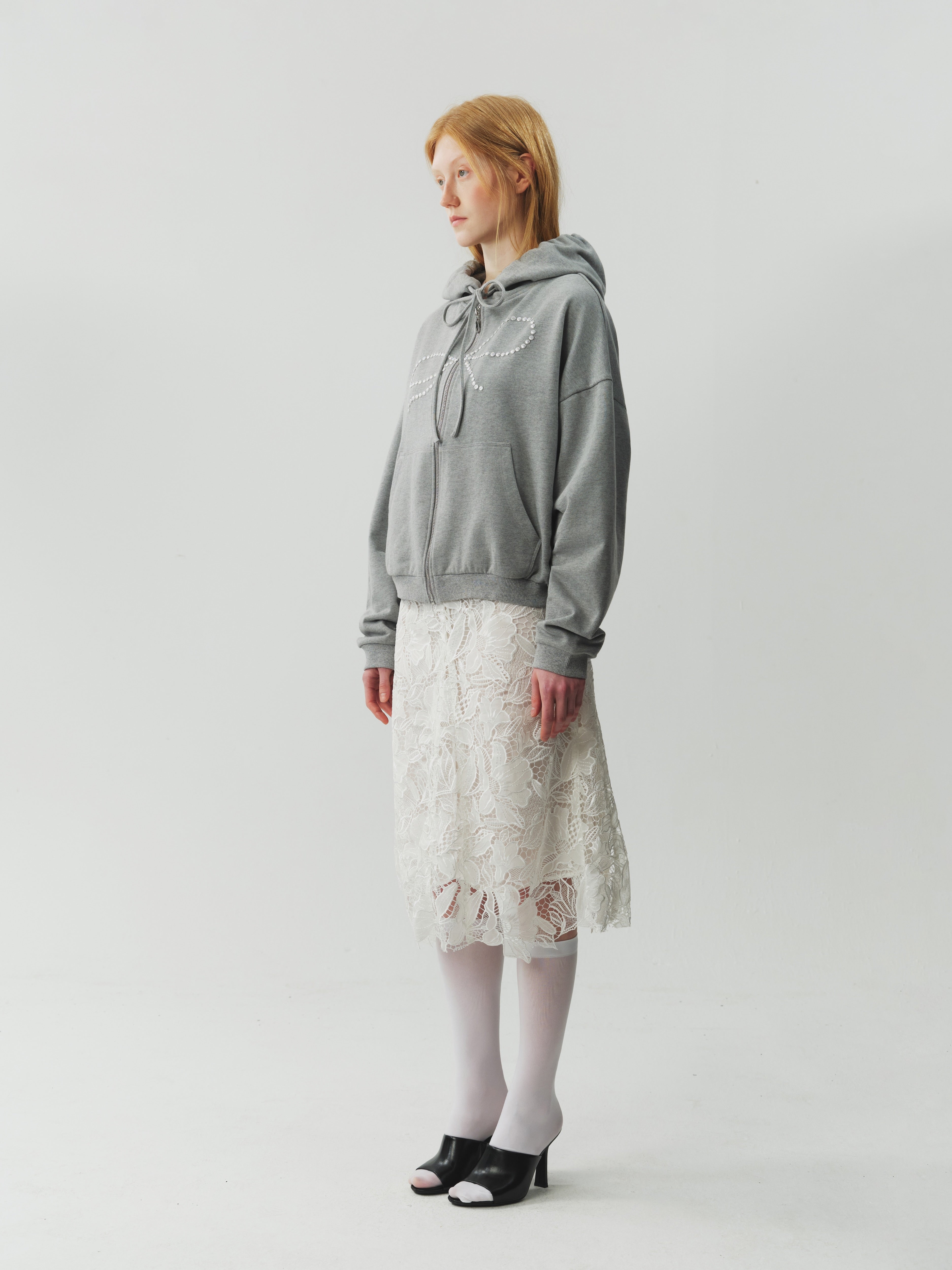 Gathered Lace Skirt