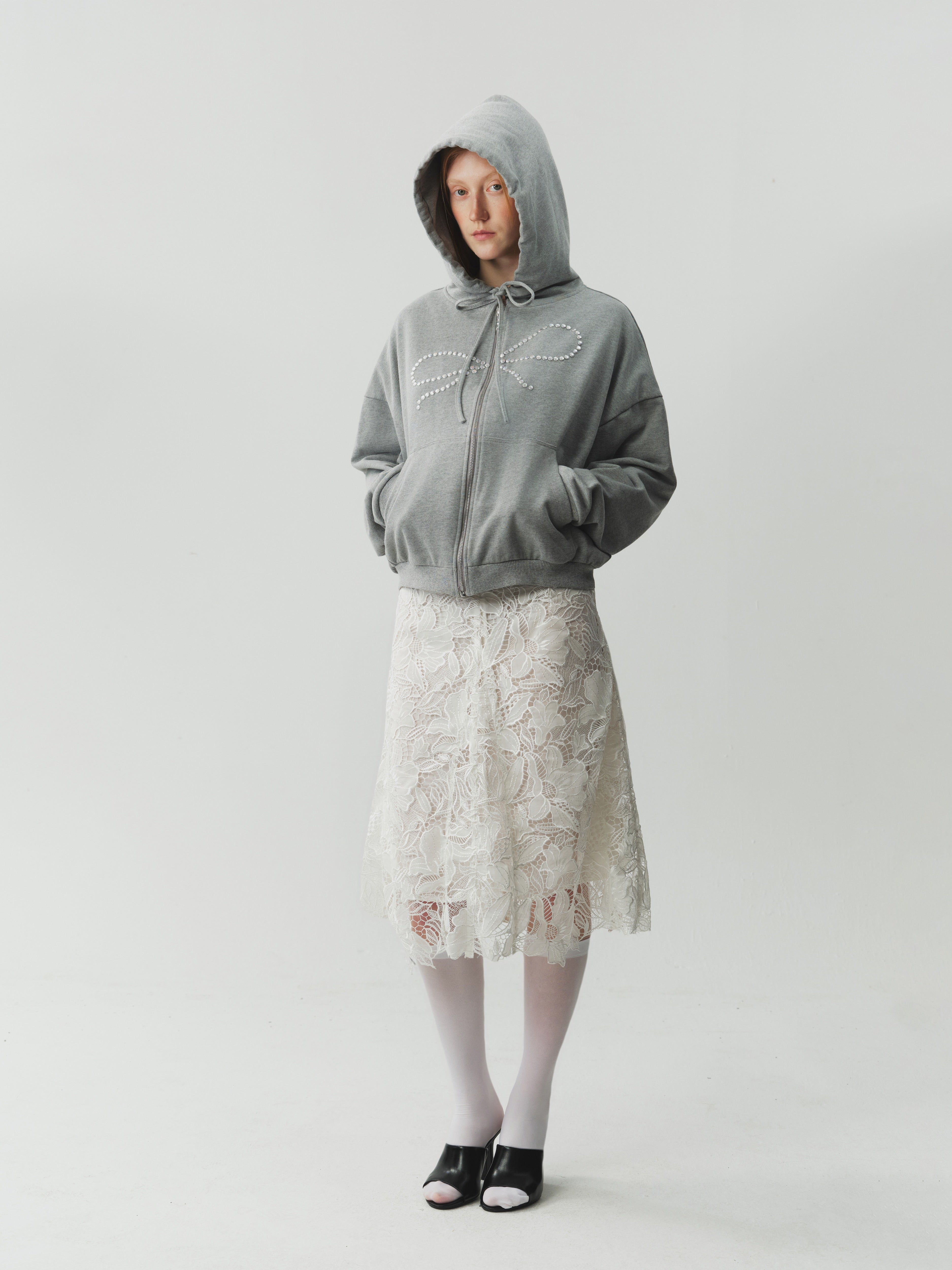 Gathered Lace Skirt