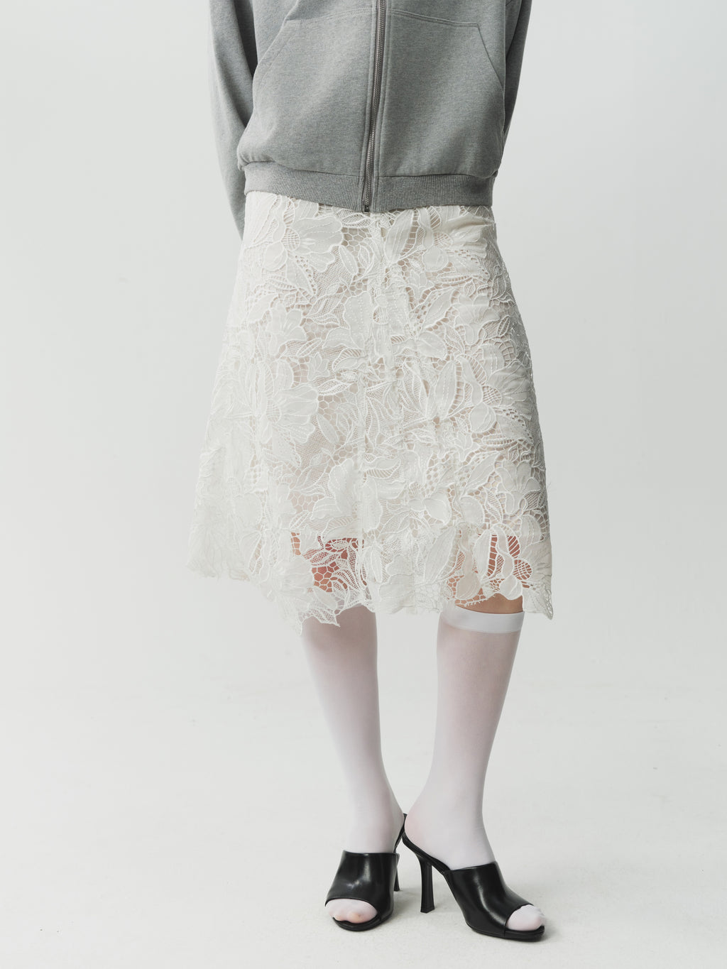 Gathered Lace Skirt