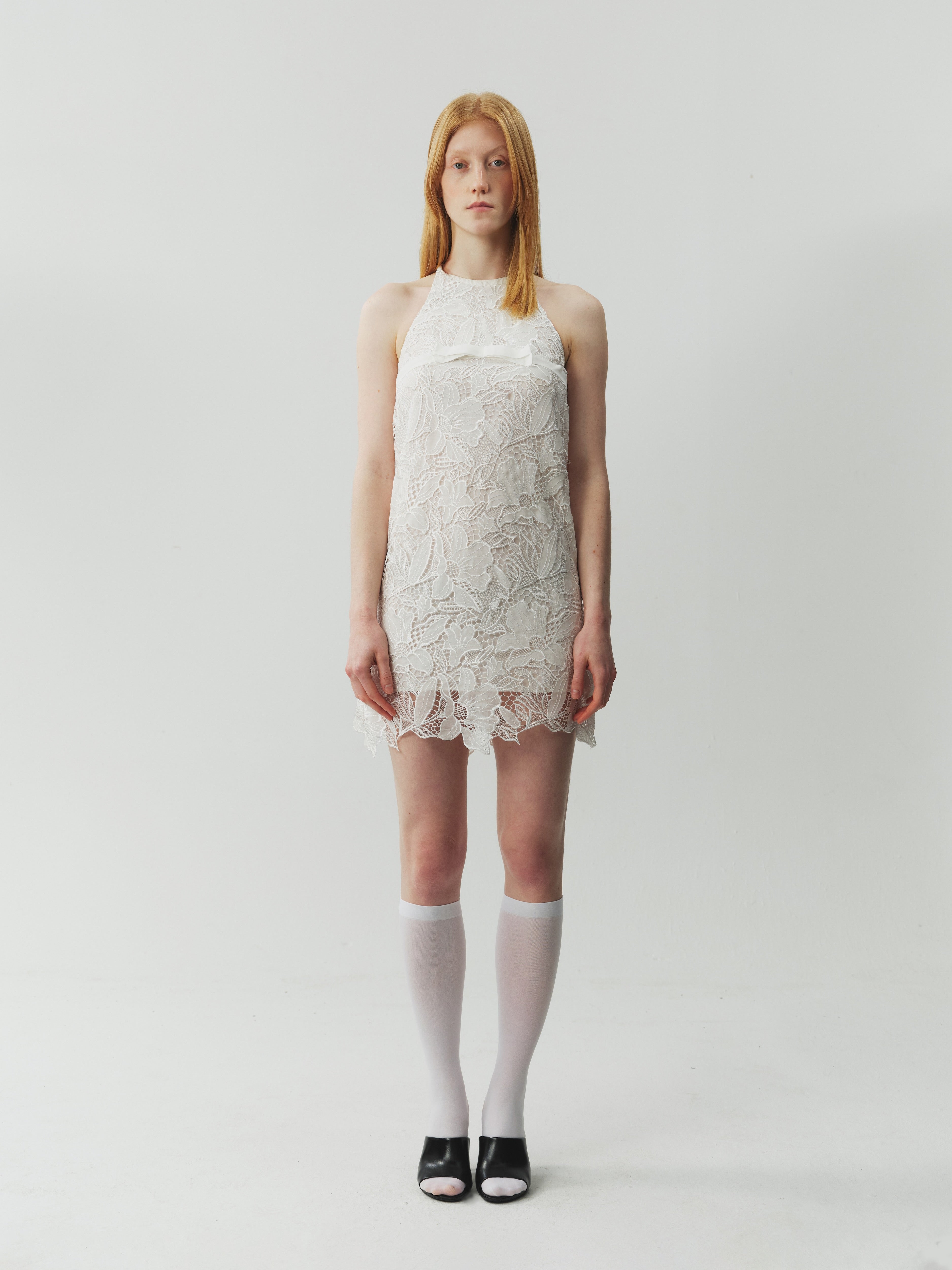 Lace Sleeveless Dress with Cut-Out Detail