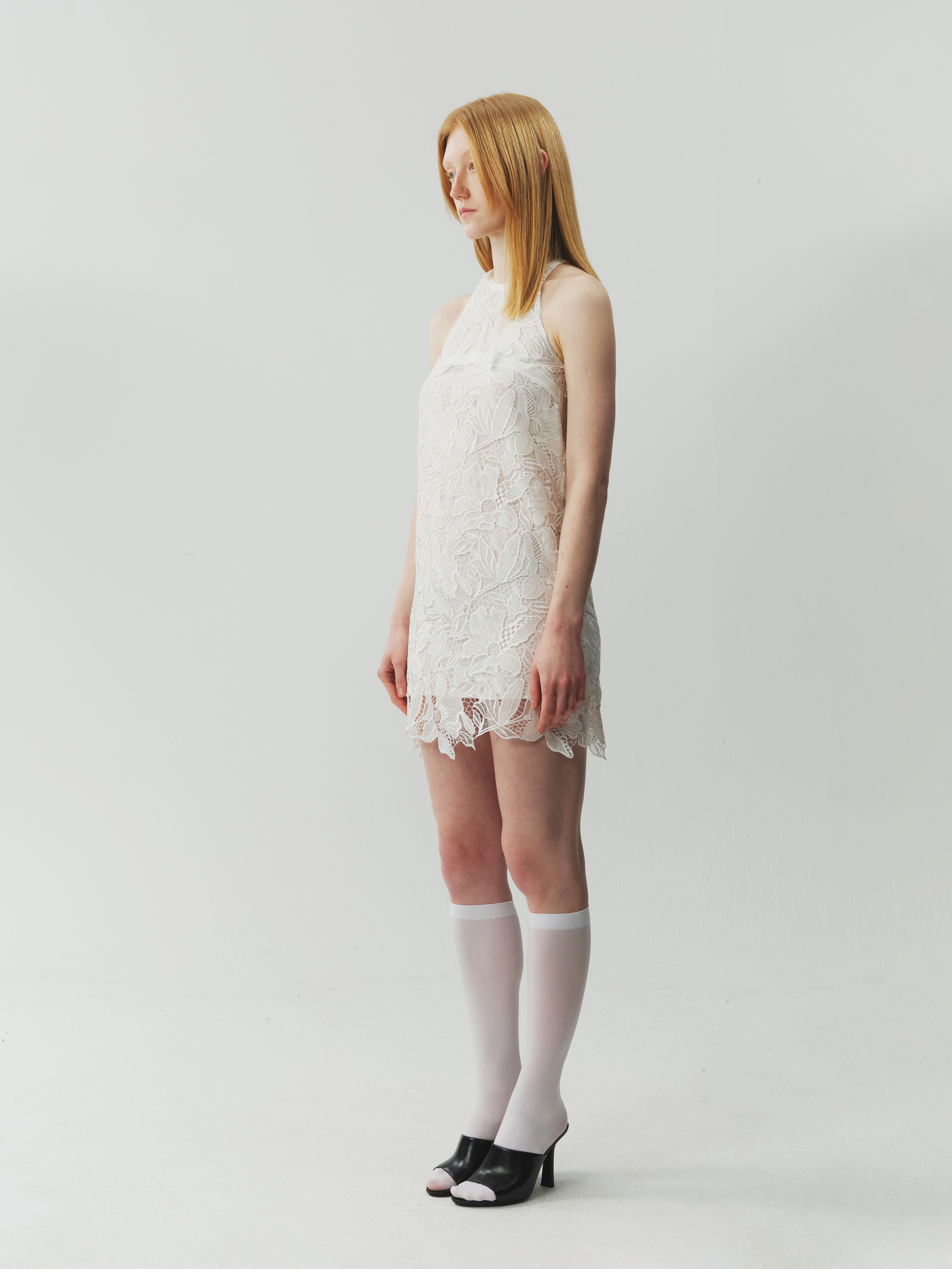 Lace Sleeveless Dress with Cut-Out Detail