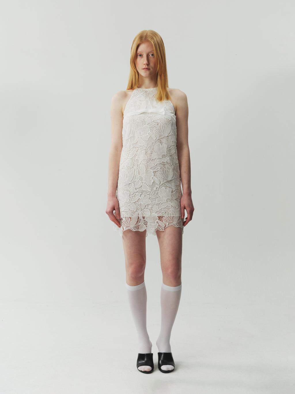 Lace Sleeveless Dress with Cut-Out Detail