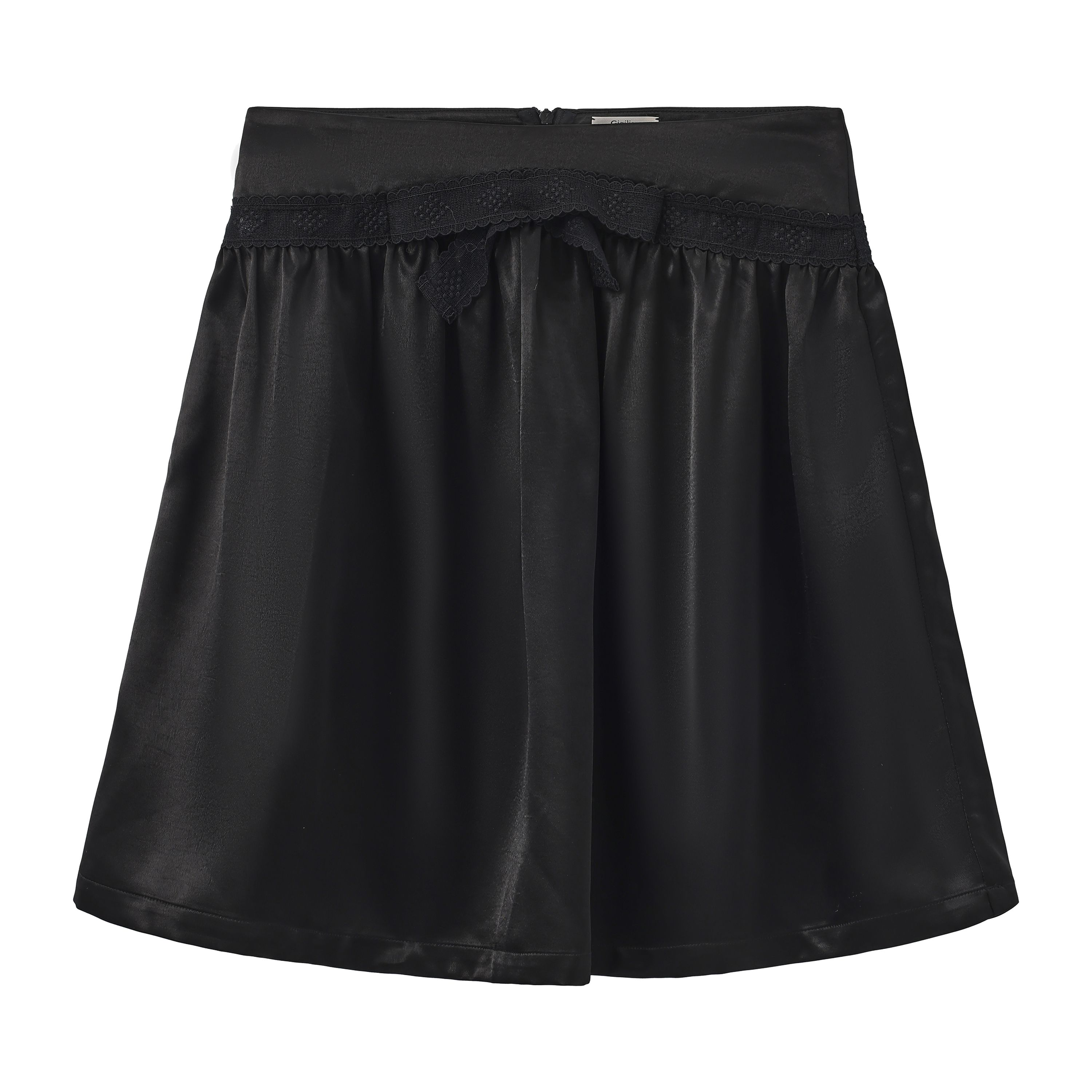 Acetate Combined Lace Skirt with Cut-Out Detai