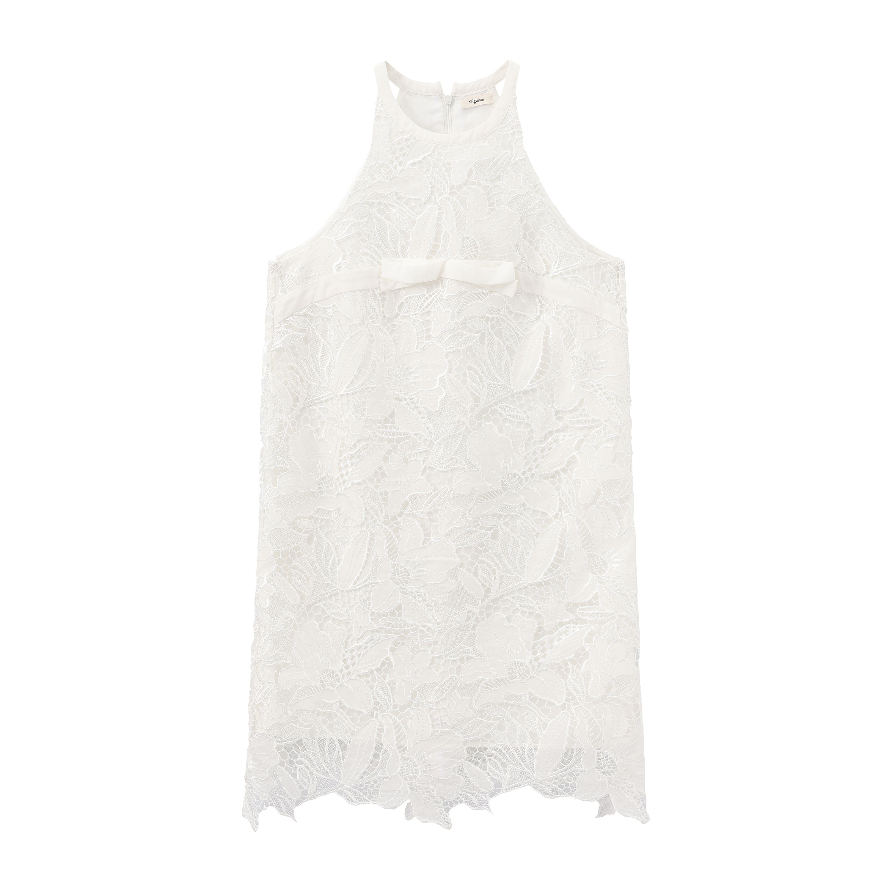 Lace Sleeveless Dress with Cut-Out Detail