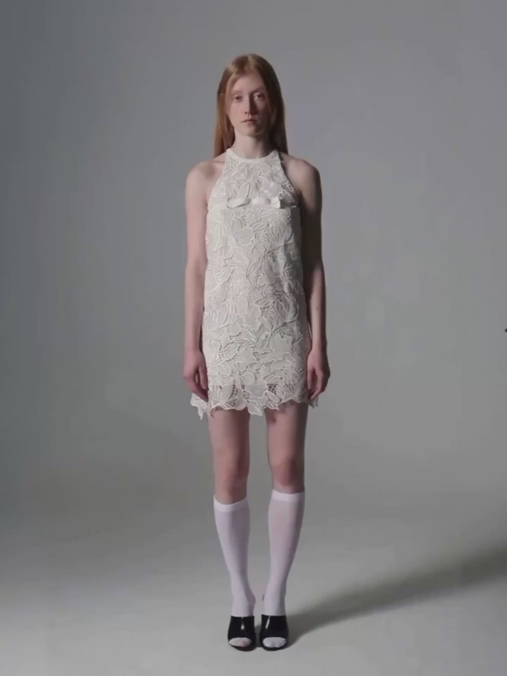 Lace Sleeveless Dress with Cut-Out Detail